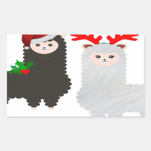 Weihnachtsrentiere Rechteckiger Aufkleber