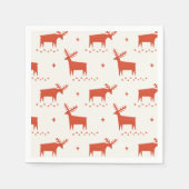 Weihnachtsrentiere. Rotes Waldtiermuster Serviette (Vorderseite)