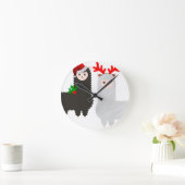 Weihnachtsrentiere Runde Wanduhr (Zuhause)