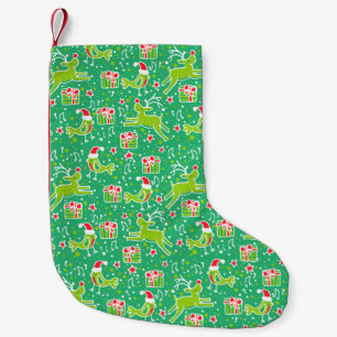 Weihnachtsrentiere singen Muster Strumpf Kleiner Weihnachtsstrumpf