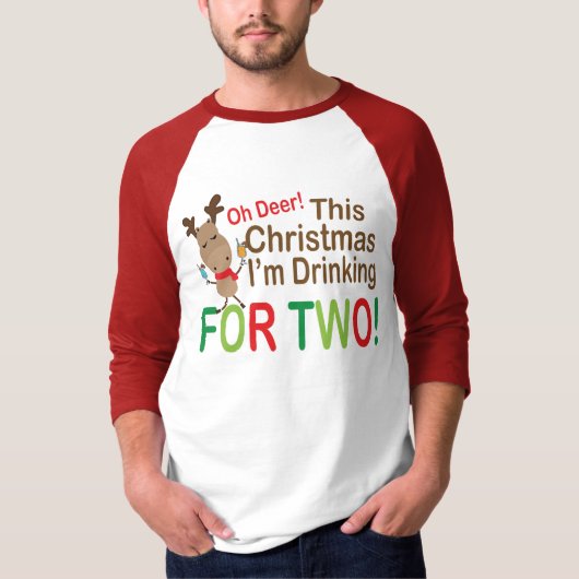 Weihnachtsrentiere trinken für zwei Schwangeren T-Shirt (Vorderseite)