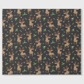 Weihnachtsrentiermuster Geschenkpapier (Flach)