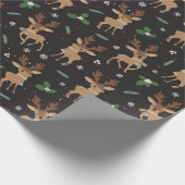 Weihnachtsrentiermuster Geschenkpapier (Ecke)