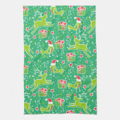 Weihnachtsrentiermuster Grünhandtuch Handtuch (Vertikal)