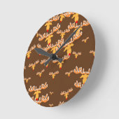 Weihnachtsrentiermuster Runde Wanduhr (Winkel)