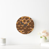 Weihnachtsrentiermuster Runde Wanduhr (Zuhause)