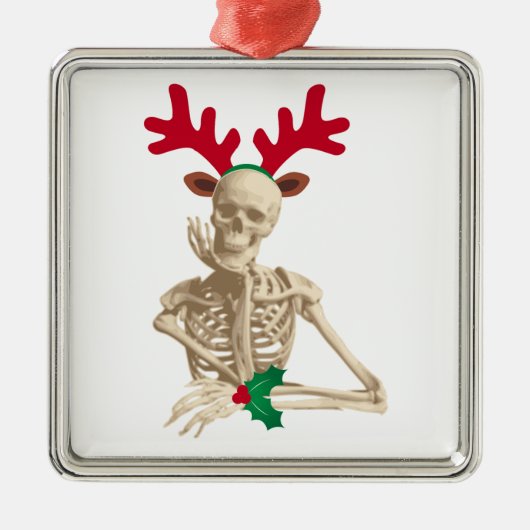 Weihnachtsrentierskelett Ornament Aus Metall (Vorne)