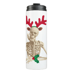 Weihnachtsrentierskelett Thermosbecher