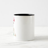 Weihnachtsrentierskelett Zweifarbige Tasse (Mittel)