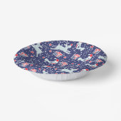 Weihnachtsrentiervogelmuster dunkelblau rot pappteller (Gewinkelt)