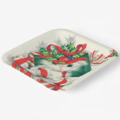 Weihnachtsretro Katzenplatte Party Pappteller (Gewinkelt)