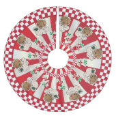 WeihnachtsRetro Lebkuchen-Bäcker Polyester Weihnachtsbaumdecke (Vorderseite)