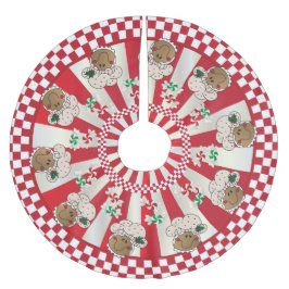 WeihnachtsRetro Lebkuchen-Bäcker Polyester Weihnachtsbaumdecke