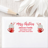 Weihnachtsretro niedliche Tasse Rotes Drehbuch Url (Insitu)