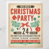 WeihnachtsRetro Party-Flyer Briefbogen (Vorne/Hinten)