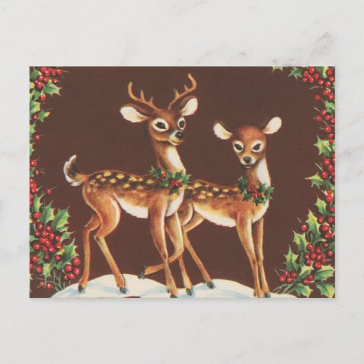 Weihnachtsretro Postkarte (Vorderseite)