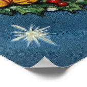 Weihnachtsretro Rentiere Holiday Vintage Plakat (Ecke)