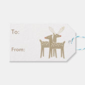 Weihnachtsretro-Rentiertags Geschenkanhänger (Vorderseite (Horizontal))