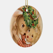 Weihnachtsretro Vintage Rentiere Keramik Ornament (Rechts)
