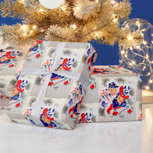 Weihnachtsretro Vintages Party Geschenkpapier (Feiertage)