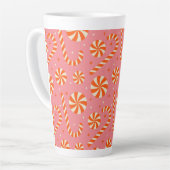 WeihnachtsRetromuster aus Candy Cany Milchtasse (Linke Ecke)