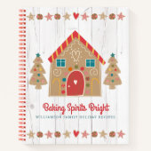 Weihnachtsrezept Kochbuch Lebkuchen Rustikales Hol Notizblock (Vorderseite)