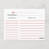 Weihnachtsrezepte für Bride in Poinsettia Postkarte (Rückseite)