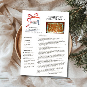 Weihnachtsrezepte Grüne Weihnachtskarte Feiertagskarte