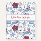 Weihnachtsrezepte Illustriertes Niedliches Muster Notizblock (Vorderseite)