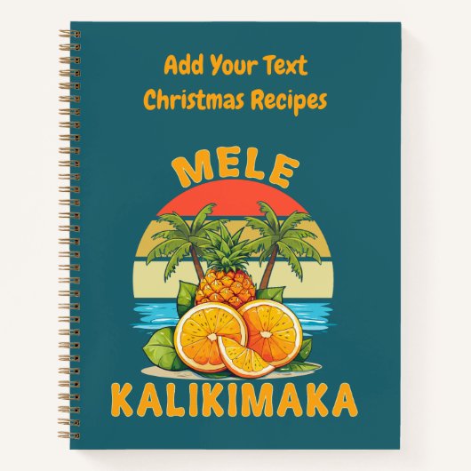Weihnachtsrezepte Mele Kalikimaka Notizblock (Vorderseite)