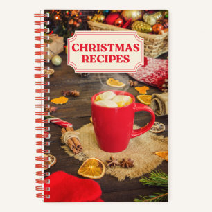 Weihnachtsrezepte Retro-Feiertagsrezepte Notizblock