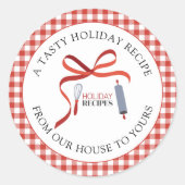 Weihnachtsrezepte Weihnachtskarte Umschlag Aufkleb Runder Aufkleber (Vorderseite)