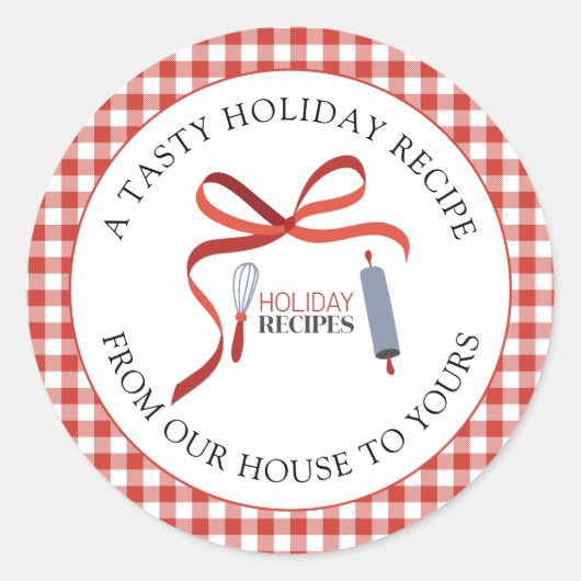 Weihnachtsrezepte Weihnachtskarte Umschlag Aufkleb Runder Aufkleber (Vorderseite)