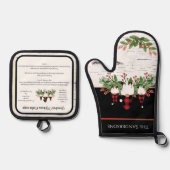 Weihnachtsrezeptorkekse Vintages Genom Ofenhandschuh & Topflappen-Set (Vorderseite)