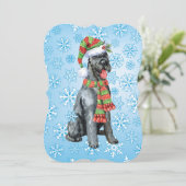 Weihnachtsriant Schnauzer Feiertagskarte (Stehend Vorderseite)