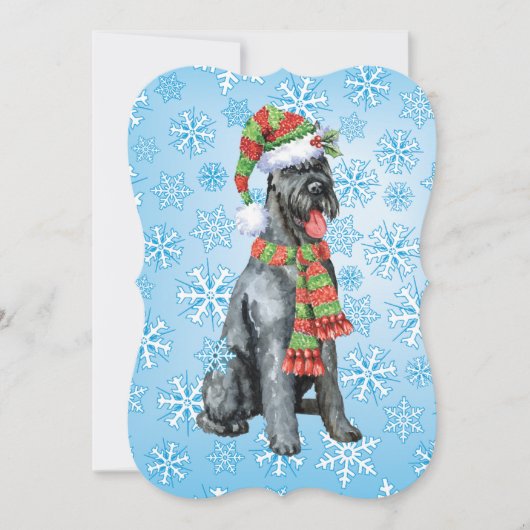 Weihnachtsriant Schnauzer Feiertagskarte (Vorderseite)