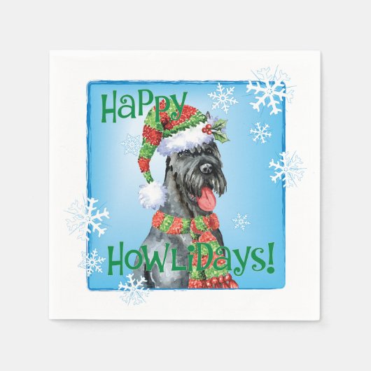 Weihnachtsriant Schnauzer Serviette (Vorderseite)