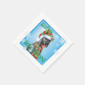 Weihnachtsriant Schnauzer Serviette (Ecke)