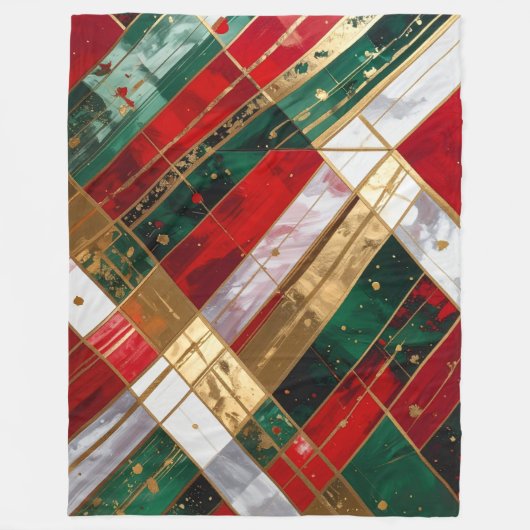 Weihnachtsribons Fleecedecke (Vorderseite)