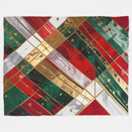 Weihnachtsribons Fleecedecke (Vorderseite (Horizontal))