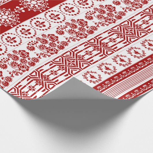 Weihnachtsribons in Erdbeerrot Geschenkpapier (Ecke)