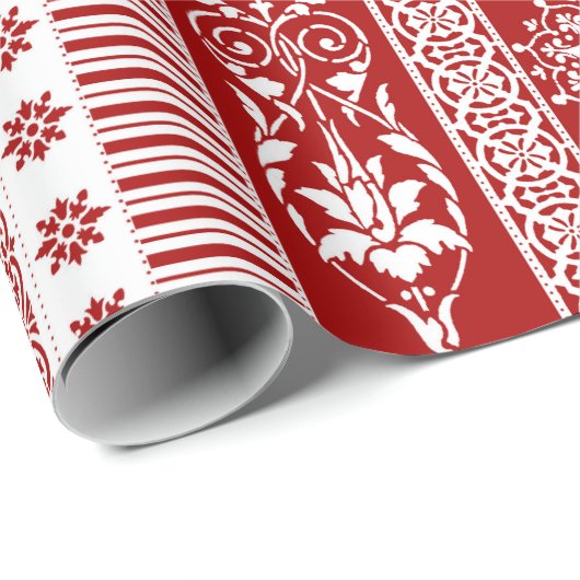 Weihnachtsribons in Erdbeerrot Geschenkpapier (Rolleneckpunkt)