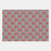 Weihnachtsribons und Berries auf Rosa Geschenkpapier Set (Vorderseite 3)