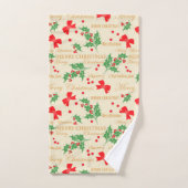 Weihnachtsribons und Hollies Badhandtuch Set (Handtuch)