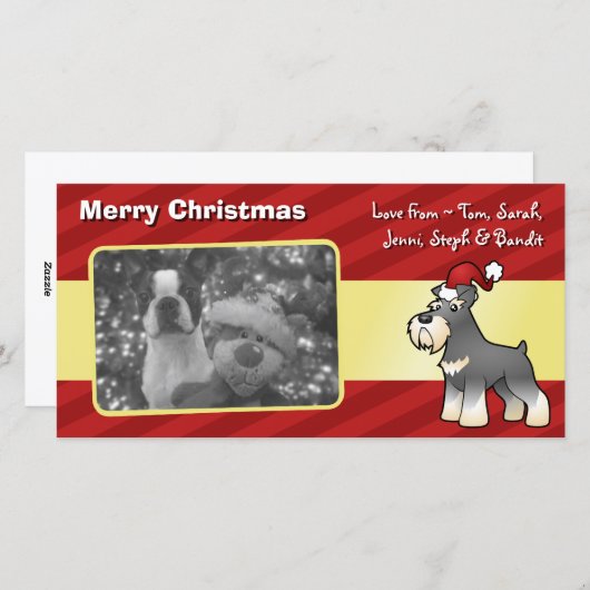 Weihnachtsriese/Standard/Miniaturschnauzer Feiertagskarte (Vorne/Hinten)