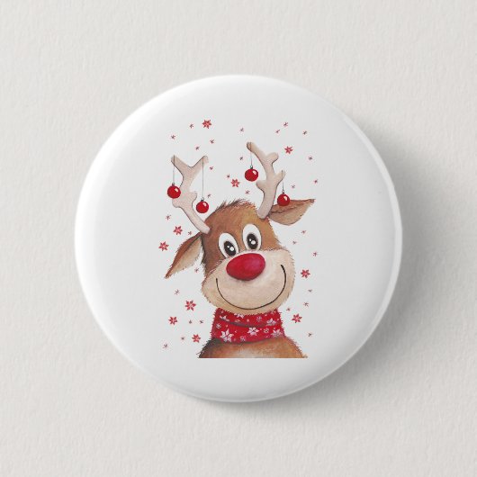 Weihnachtsrinder Button (Vorderseite)