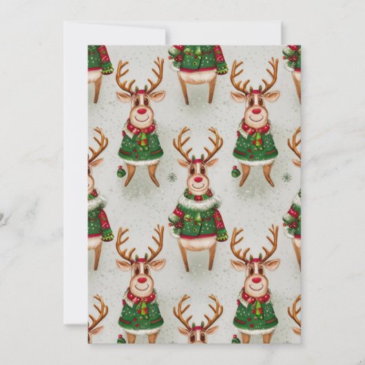 Weihnachtsrinder Einladung (Vorderseite)