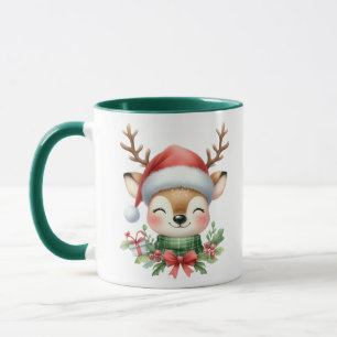 Weihnachtsrinder fügen Monogramm hinzu Tasse