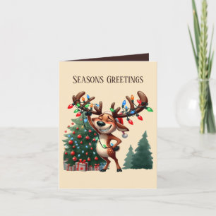 Weihnachtsrinder fügen Text hinzu Feiertagskarte