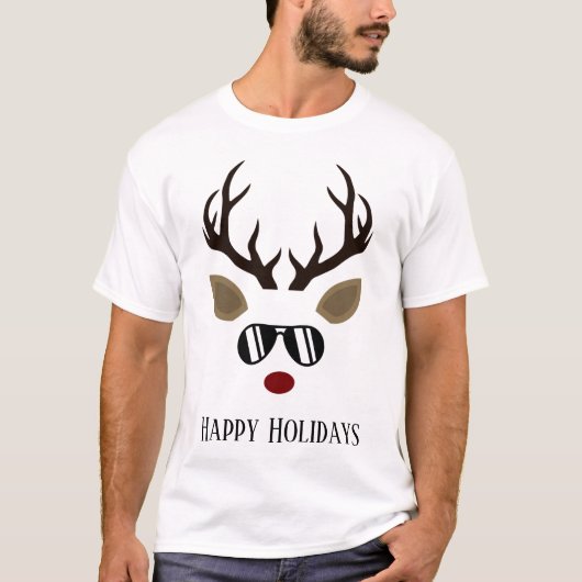 Weihnachtsrinder fügen Text hinzu T-Shirt (Vorderseite)